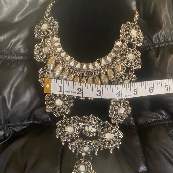 Boho silver multi layered necklace - Picture 8 of 8